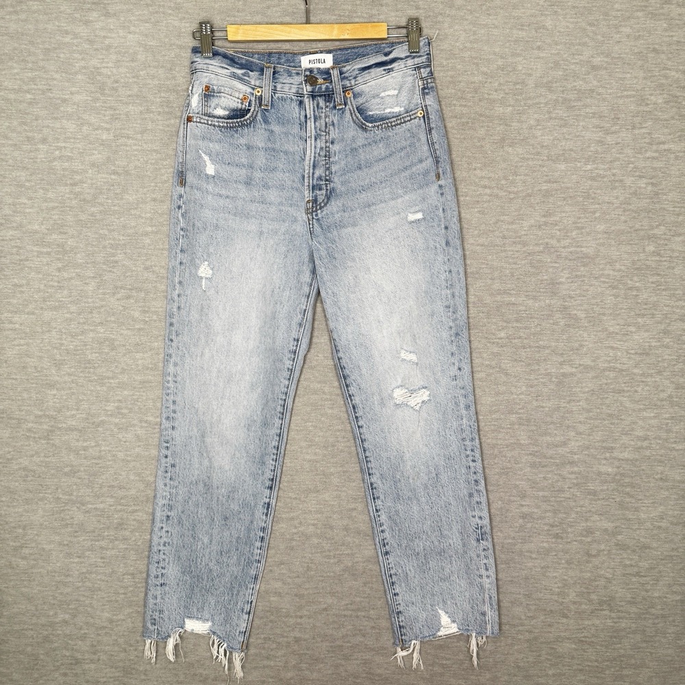 Pistola Keaton High Rise‎ Slim Straight Jeans Size 26 Button Fly DenimWomen's - Picture 2 of 11